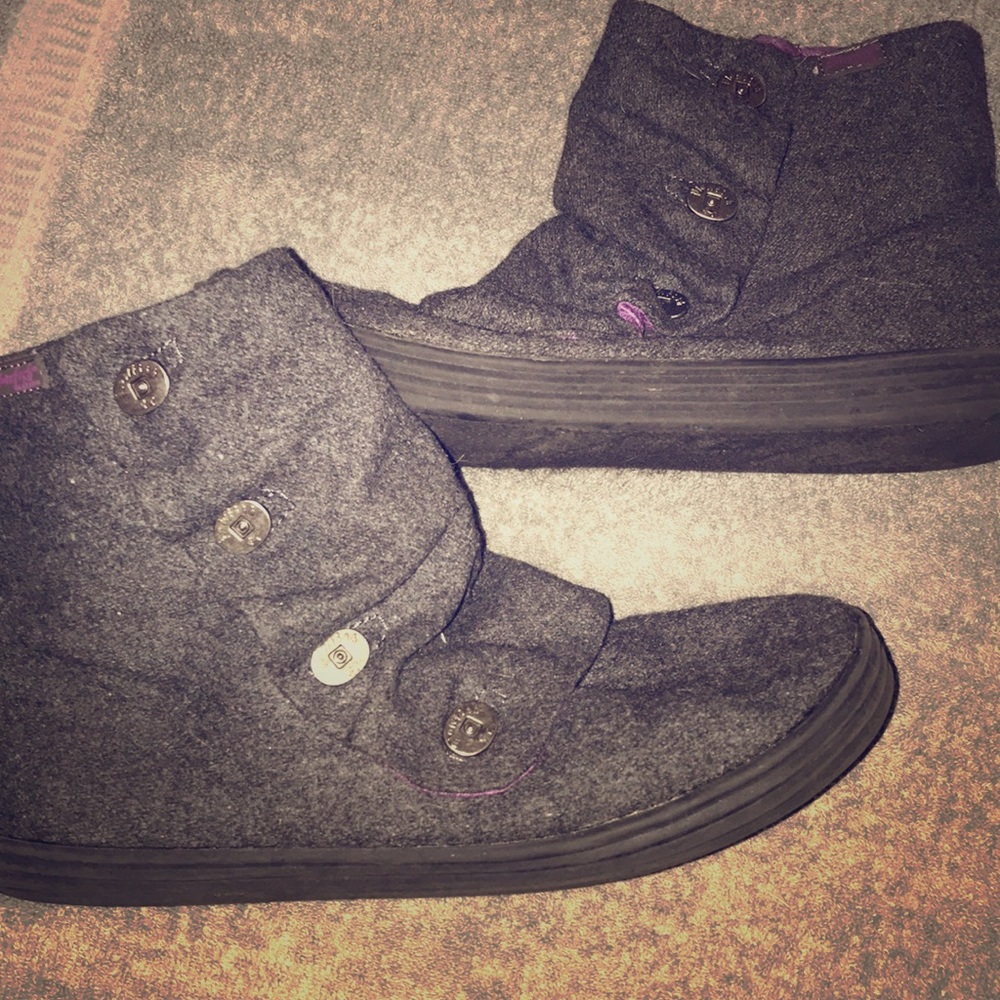 Charcoal Gray faux suede bootie/sneakers